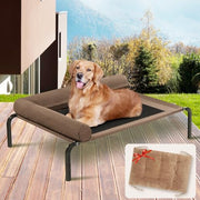 Elevated Dog Bed, Cooling Raised Dog Cots Beds for Large Dogs with Bolster