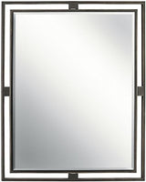 30" Brushed Nickel Rectangular Bathroom Mirror