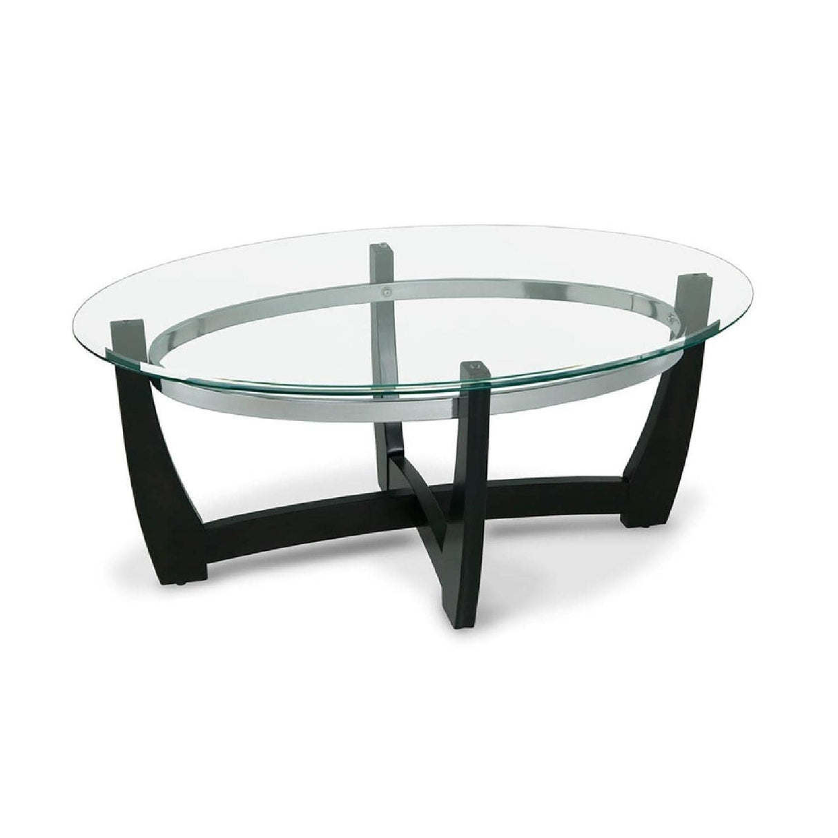 Contemporary Oval 3-Piece Occasional Table Set includes Glass Coffee Table