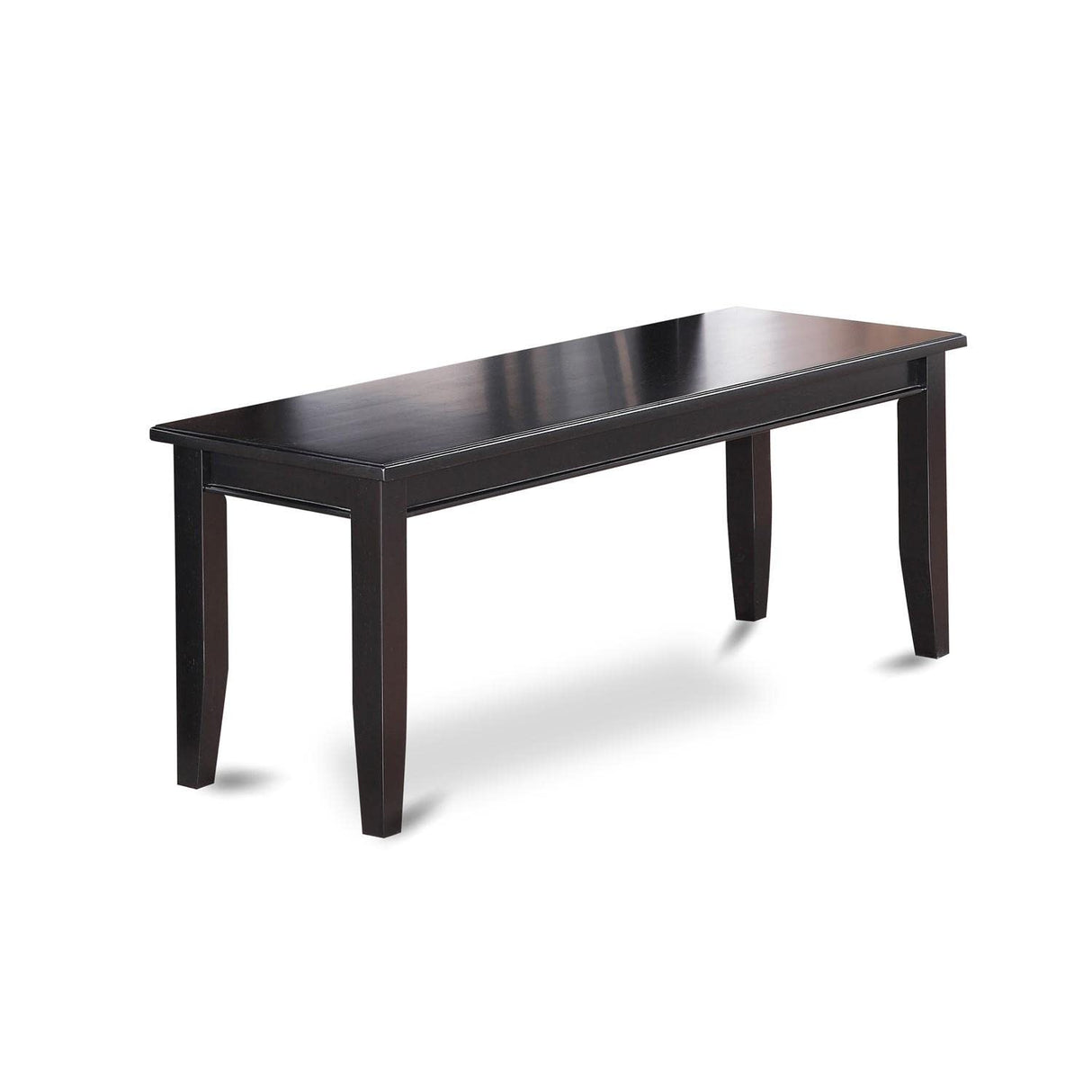 DUB-BLK-W Dudley Dining Bench with Wooden Seat, 51x15x17 Inch, Black