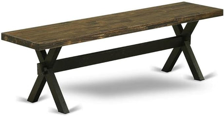 X-Style Modern Dining Bench with Wood Seat