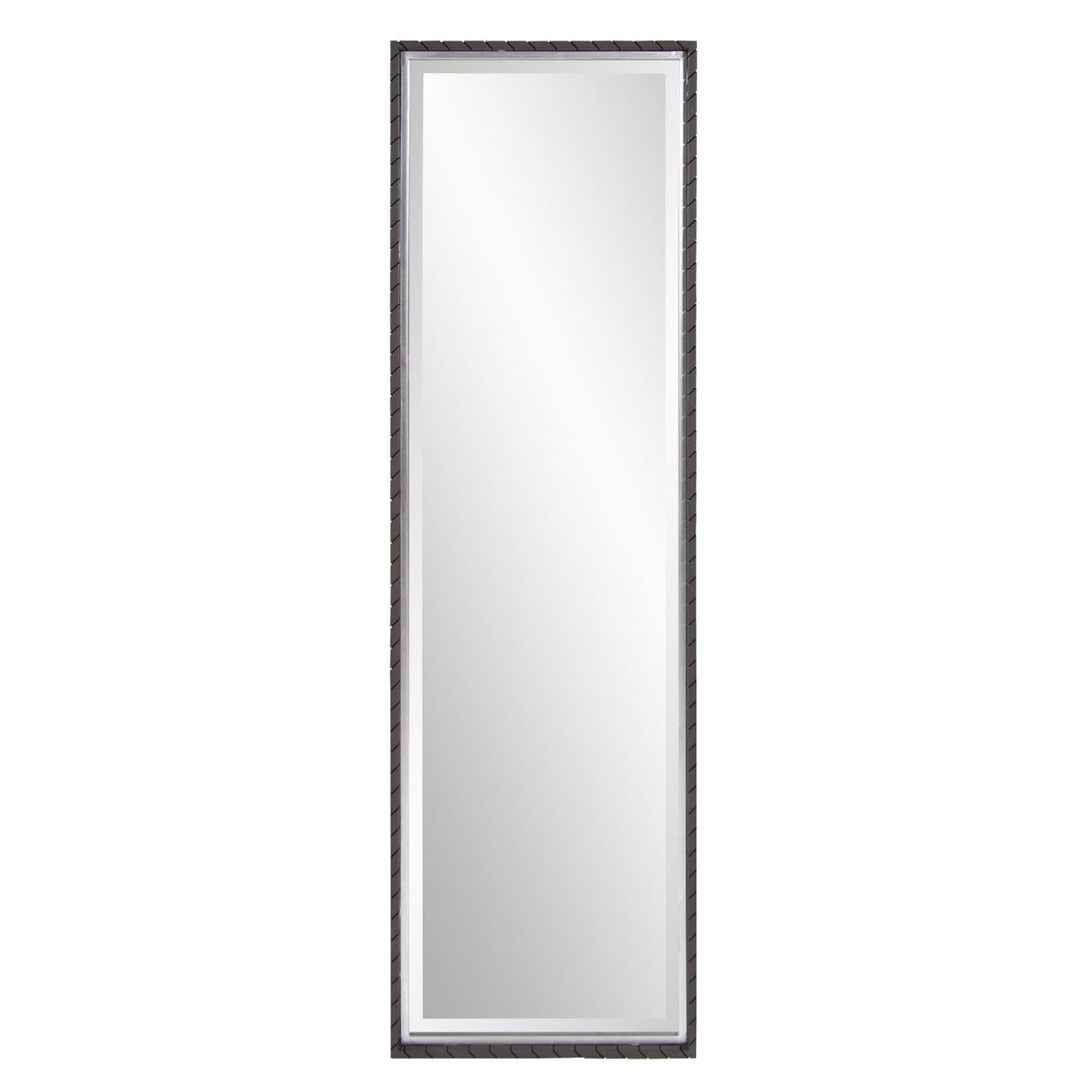 Howard Elliott Large Rectangular Cantera Dressing Vanity Mirror for Wall, Black Metal Frame Full Length Hanging Wall Mirror with Beveled Glass for Living Room, Bedroom & Entryway, 48 x 14 Inch