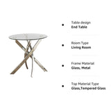 Cheatham Contemporary Glass Top End Table in Chrome