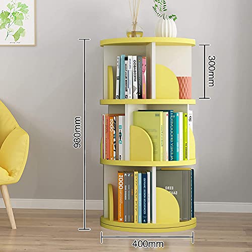 Student Rotating Bookshelf Home Simple Bookcase Floor 360-degree Simple Children's Storage Picture Book Rack Display Corner Standing Bookshelf(Size:40 * 98cm)