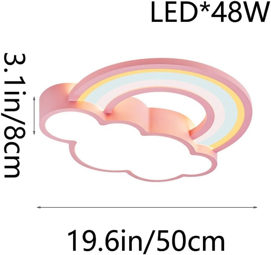72W Cloud Ceiling Light LED Dimmable Rainbow Pink Flush Mount