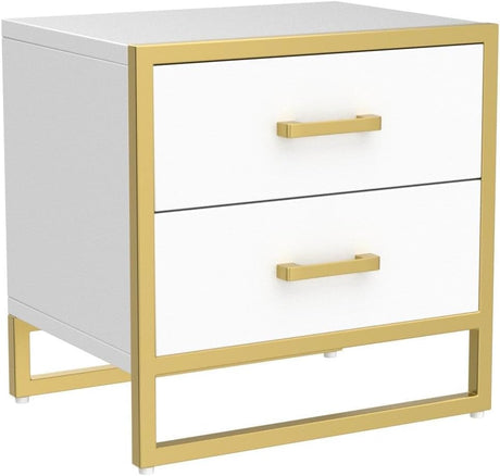 Nightstand with 2 Drawers, Small End Side Table with Storage, Modern Bedside Bed Table