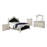 Heidi Eastern King Bed 5-Piece Set, Metallic Platinum