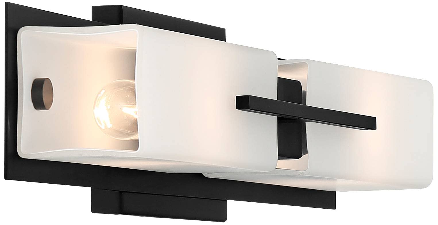 Midtown Mid-Century Modern Wall Mounted Light Black Metal Hardwired 23 1/2" Wide Light Bar