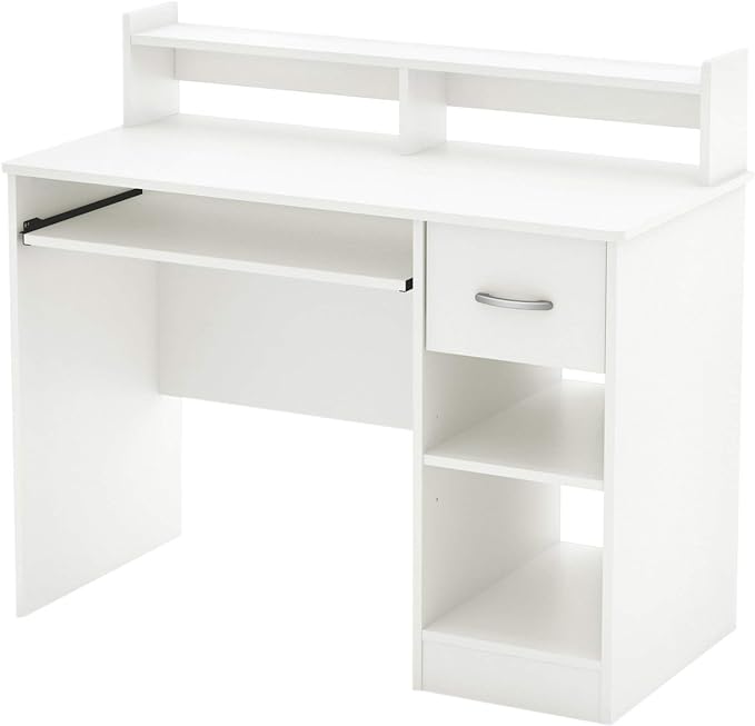 Axess Desk with Keyboard Tray, White