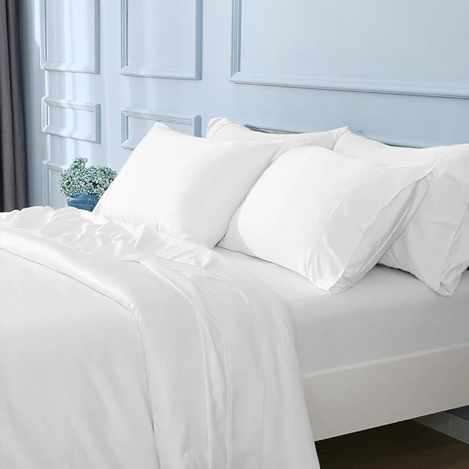 King Size Bed Sheets 6 Piece Set, 100% Rayon Derived from Bamboo