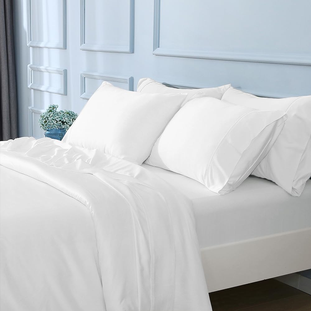 King Size Bed Sheets 6 Piece Set, 100% Rayon Derived from Bamboo
