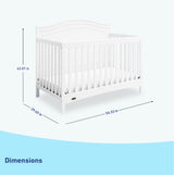 4-in-1 Convertible Crib (White) - GREENGUARD Gold Certified, Converts to Toddler Bed,