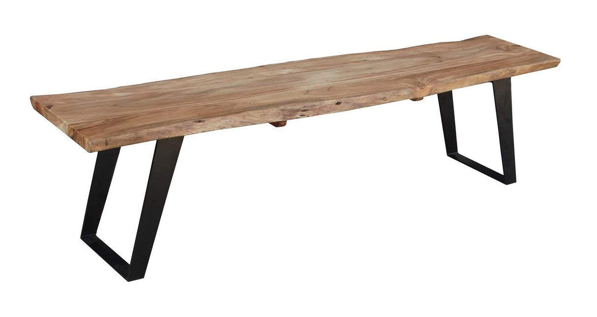 Live Edge, 71" Solid Wood Bench, Brown