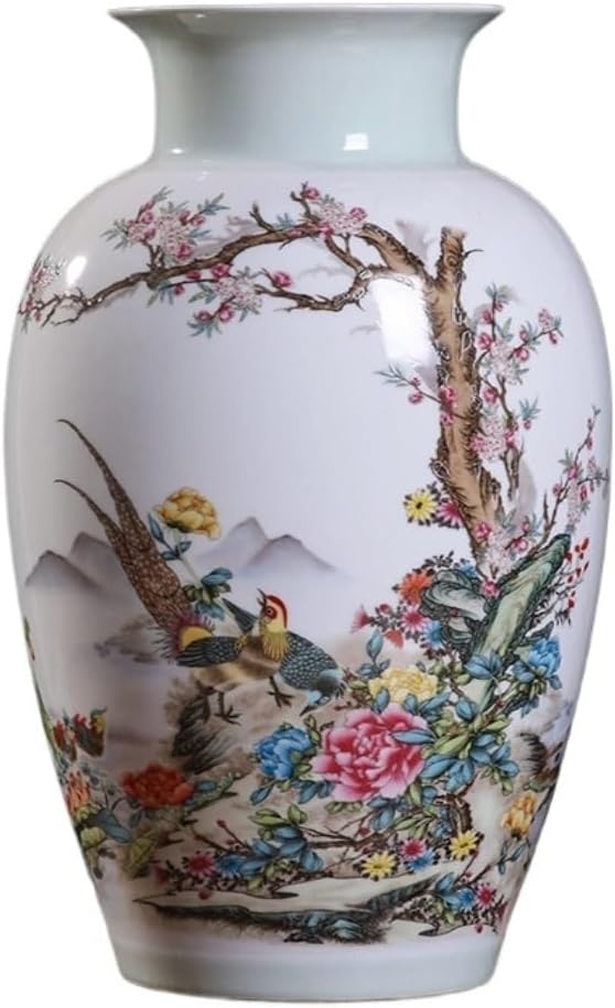 Vase Ceramic Vase Ornaments Chinese Porcelain Pastel Living Room TV Cabinet