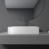 24 x 16.5 in. Rectangular White Ceramic Vessel Bathroom Vessel Sink