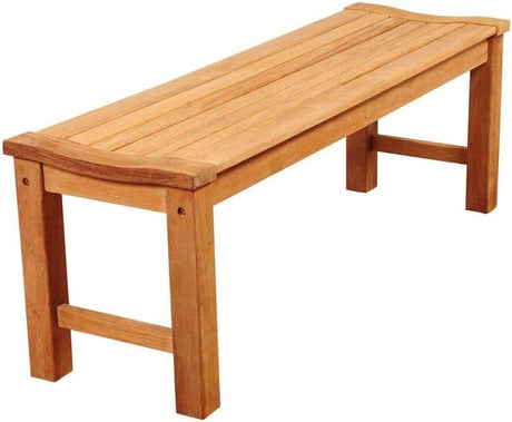 SC RINJBENCH Riverside Teak Backless Bench | 51" inch | Ideal for Outdoors, Brown