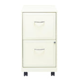 18"D SOHO Vertical Letter-Size Mobile File Cabinet, 2 Drawers, Pearl White