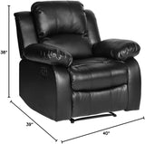 40" Bonded Leather Recliner, Black