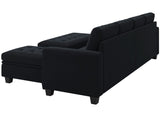 Velvet Convertible 4-Seat Sectional Sofa with Reversible Chaise L Shaped Sofa Couch Furniture