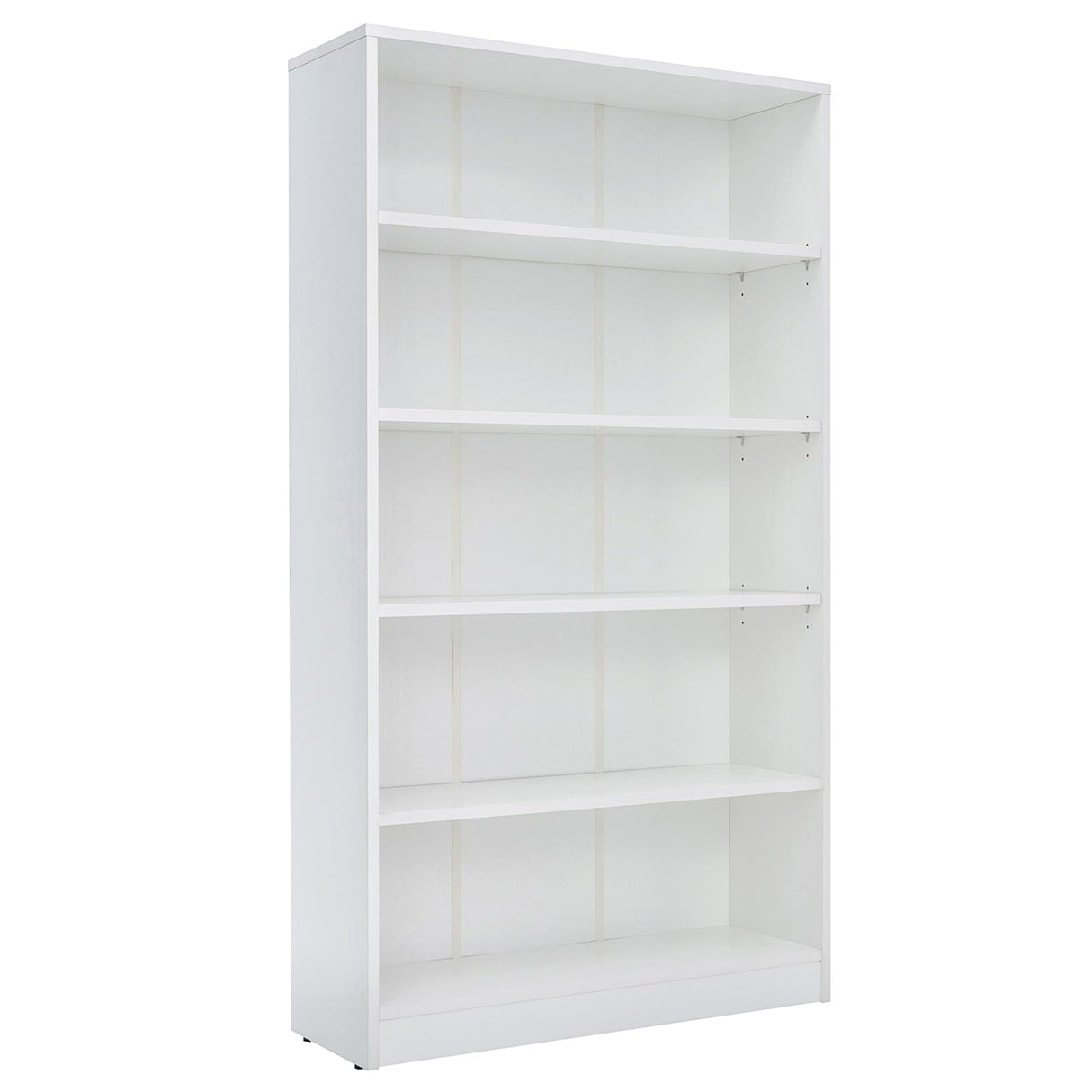 5 Shelf White Bookcase 60 inch Tall Wood Bookshelf for Bedroom