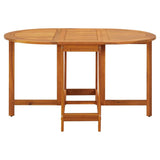 Solid Acacia Wood Patio Drop Leaf Table Oval Dinning Stand Furniture
