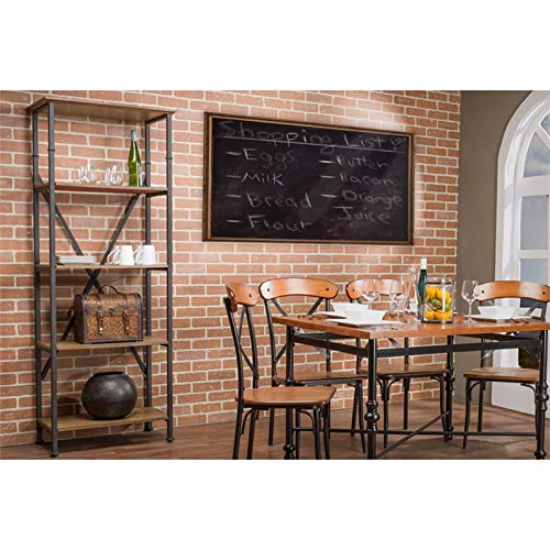 Lancashire Wood and Metal Bookcase, Brown