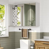 Medicine Cabinets Bathroom Mirror Cabinet with 3 Door 31.5 x 23.6 Inch Bathroom Wall