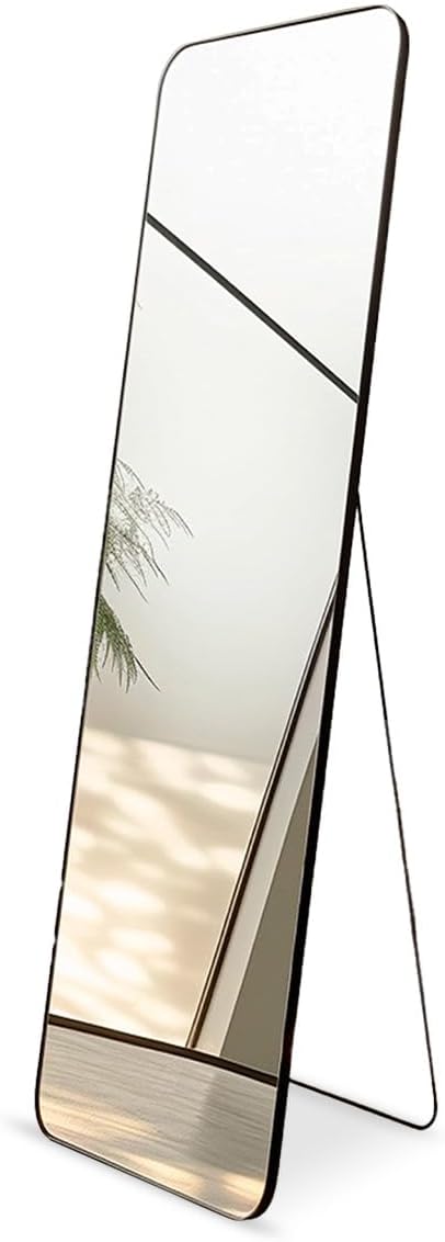 Black Full Length Mirror 5 ft 59"x16" Rectangular Floor Mirror, Standing, Mounted