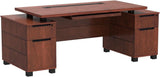 Furniture 79" Modern Ford Executive Desk with Filing Cabinets - Light Wood