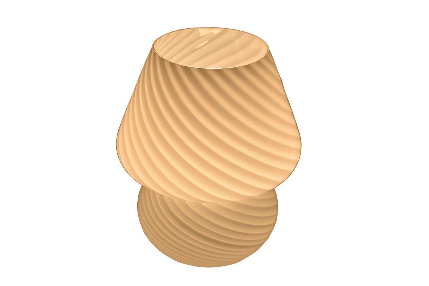 Translucent Table Mushroom Lamp Italian Style Modern Striped Glass