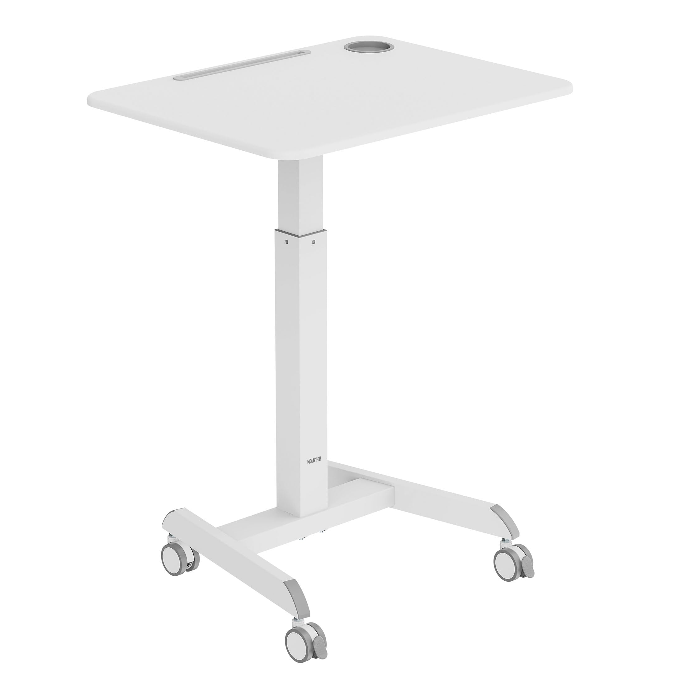 Mobile Laptop Desk Cart | Adjustable Rolling Laptop Stand with 28.5" x 22" Tabletop