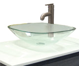 99VSL123 Square Glass Vessel Sink, 16.5-Inch x 16.5-Inch, Clear