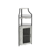 Corner Wine Bar Rack Cabinet with Detachable Wine Rack, Bar Cabinet