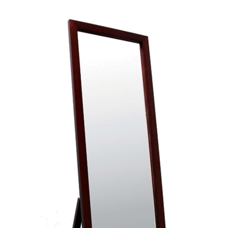 55 Inch Floor Mirror with Walnut Finish Rectangle Design Full Length Mirror Stylish