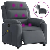 vidaXL Dark Gray Velvet Electric Massage Recliner - Motorized Footrest/Backrest Adjustment, Vibrating 6-Point Massage with Side Pocket