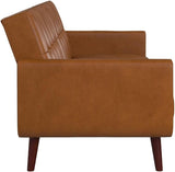 Nia Modern, Upholstered Accent, Camel Faux Leather Chair