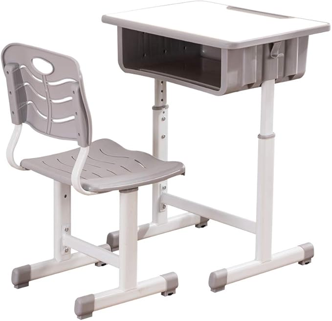 Chair Combo, Height Adjustable Children's Desk and Chair Workstation with Drawer,