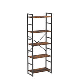 Bookshelf, 5 Tier Bookshelf, Tall Bookcase Shelf for CDs/Movies/Books, Home Office