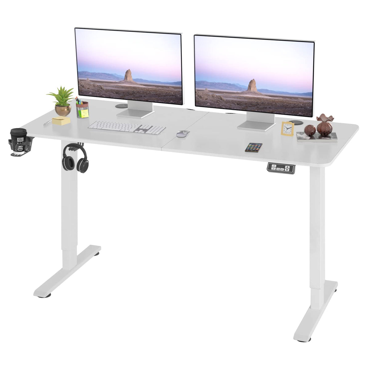 Electric Standing Desk Height Adjustable Computer Desk 55 inches Home Office Gaming