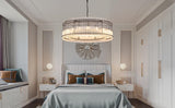 Modern Black Crystal Chandelier, 18 Light Circular Farmhouse Chandelier, high Ceiling