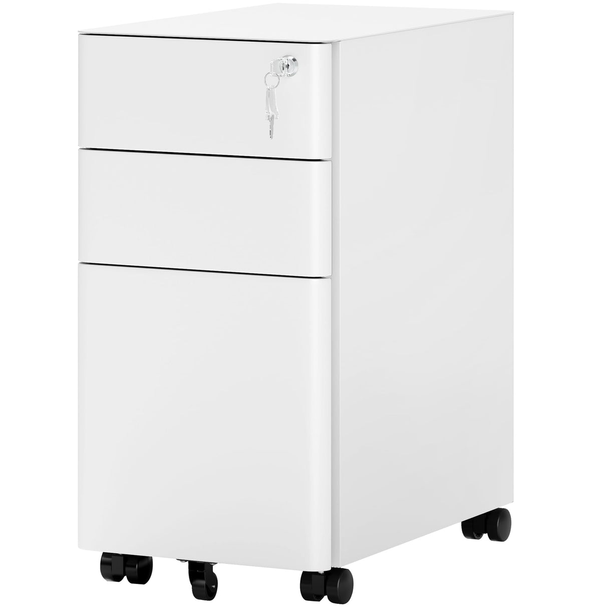 3-Drawer File Cabinet, Lockable Mobile Filing Cabinet for A4/Letter/Legal Size Folder