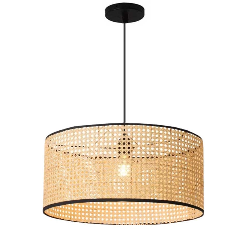 Pendant Light,Vintage Farmhouse Bamboo Cone Chandeliers,Modern Retro Boho