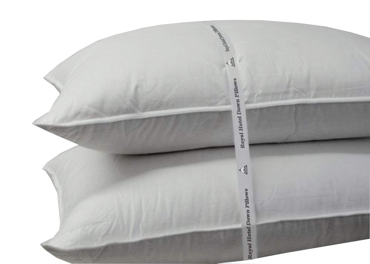 Down Pillow - 500 Thread Count 100% Cotton, Down, King Size, Extra Firm, Set of 2
