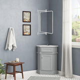 Chrome Rounded Rectangle Pivot Bathroom Mirror 14 x 22 Inch