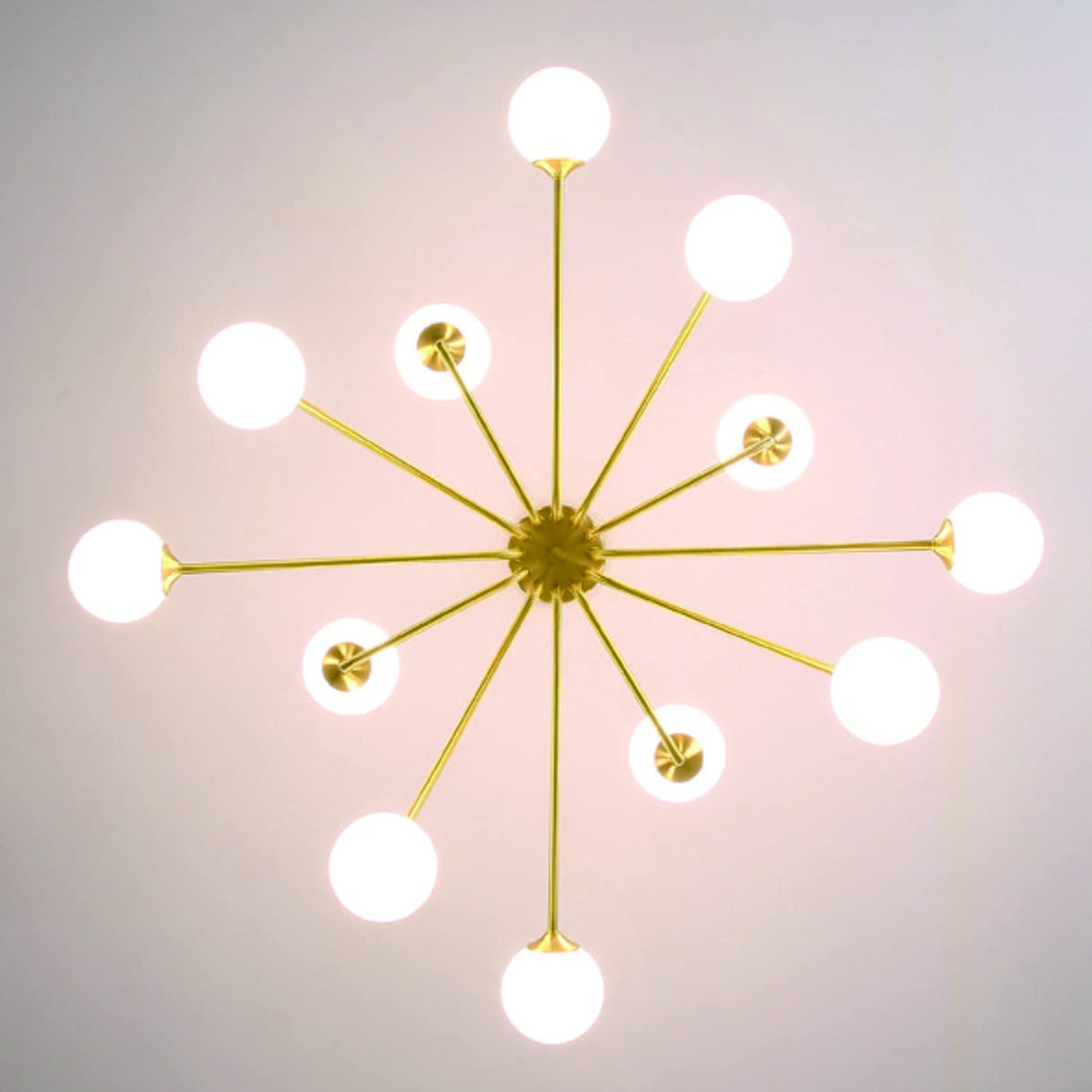 Lighting 12 Light Modern Sputnik Chandelier Glass Globe Pendant Light Fixture Geometric