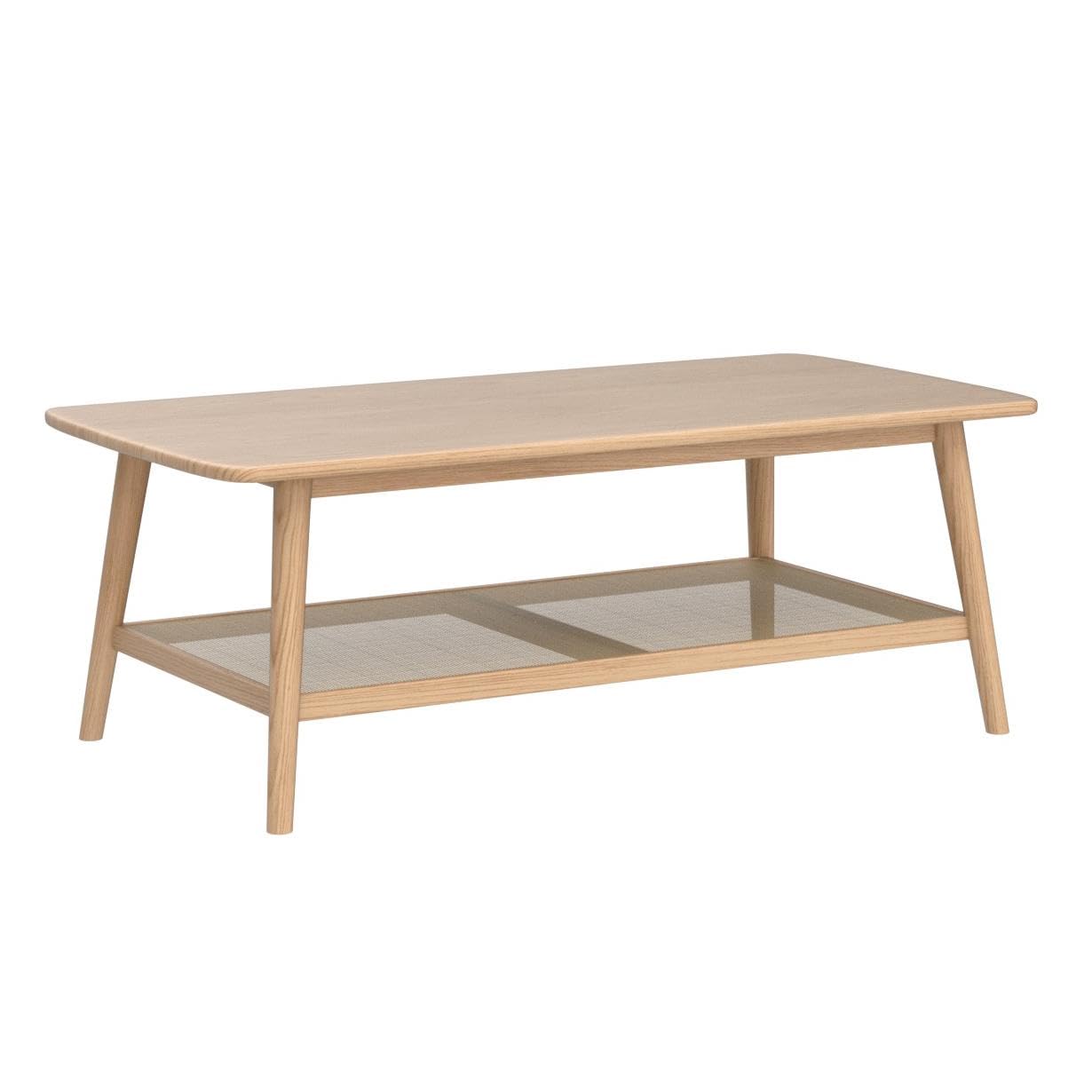 Rattan Coffee Table, 100 Percent FAS Solid Oak Wood Living Room Tables