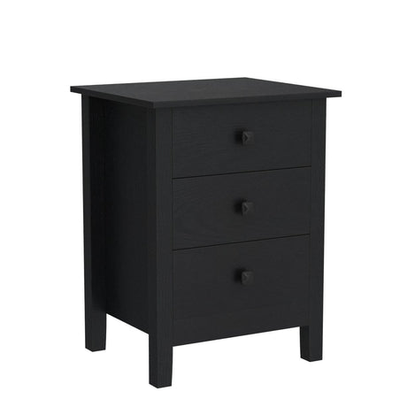 Bedroom Nightstands - Set of 2 Wooden Night Stands with 3 Drawers