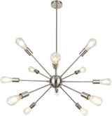 Gold Sputnik Chandeliers, 12 Lights Plating Golden Chandelier Light Fixture for Dining Room,