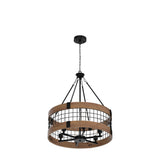 6-Light Farmhouse Wood Chandelier for Dining Room, Rustic Foyer Light Fixtures