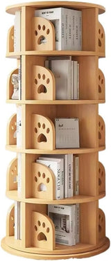 Bookshelf Tower, Round Rotating Bookcase, Revolving Bookcase for Kid and Adults